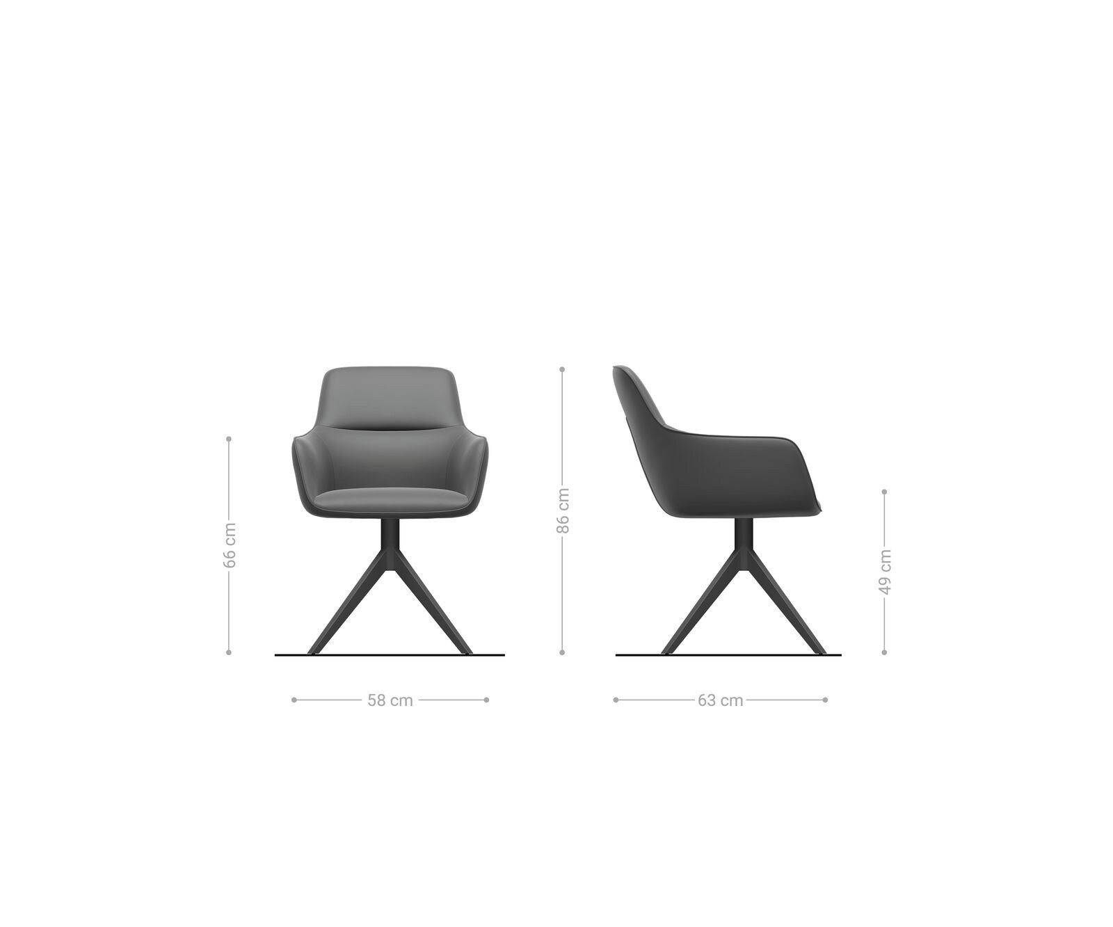 Draaistoel Pejo-Flex materiaalmix echt leer wit-zilver grijs kruisframe breed wit 360° draaibaar rocker-functie pocketveer kern 6