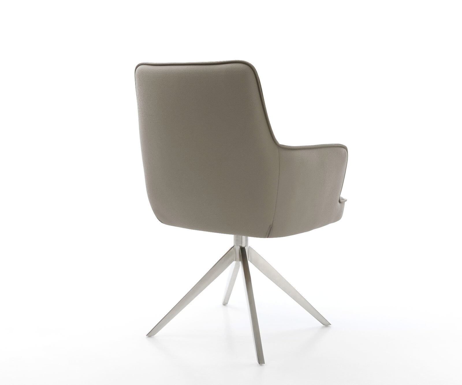 Draaistoel Heira-Flex met armleuning echt leer mud kruisframe breed roestvrij staal 360° draaibaar rocker-functie pocketveer kern 4