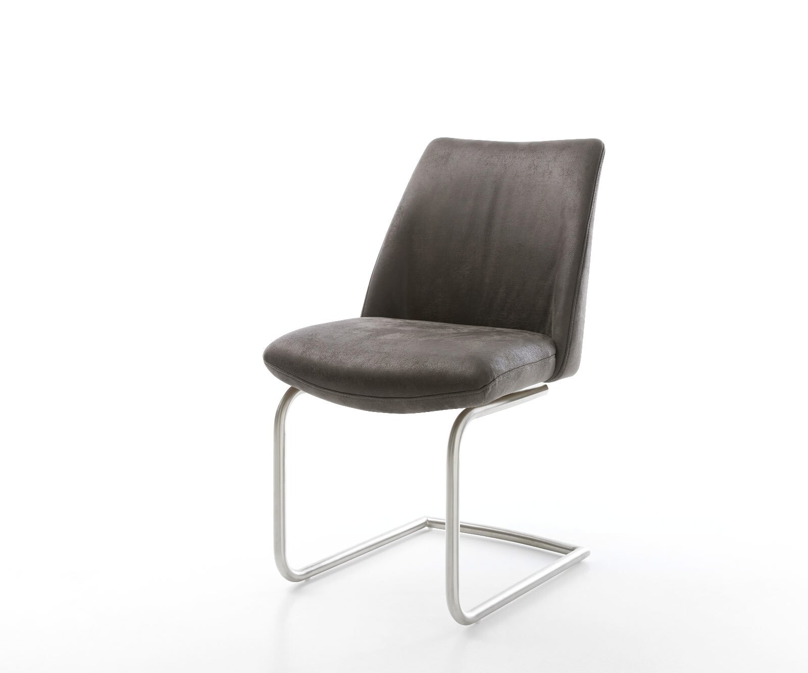 Sledemodel Elso-Flex microvelours antraciet vintage sledemodel rond roestvrij staal pocketveer kern