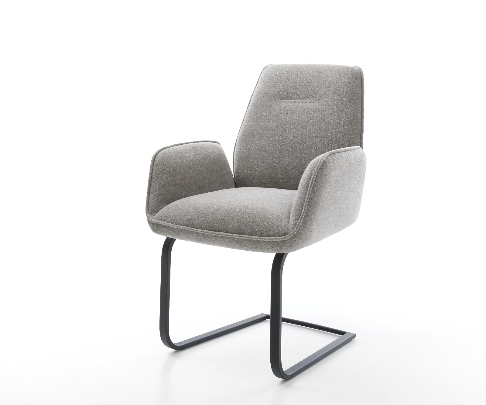 Sledemodel Zoa-Flex zachte stof met structuur grijs sledemodel vlak zwart pocketveer kern 1