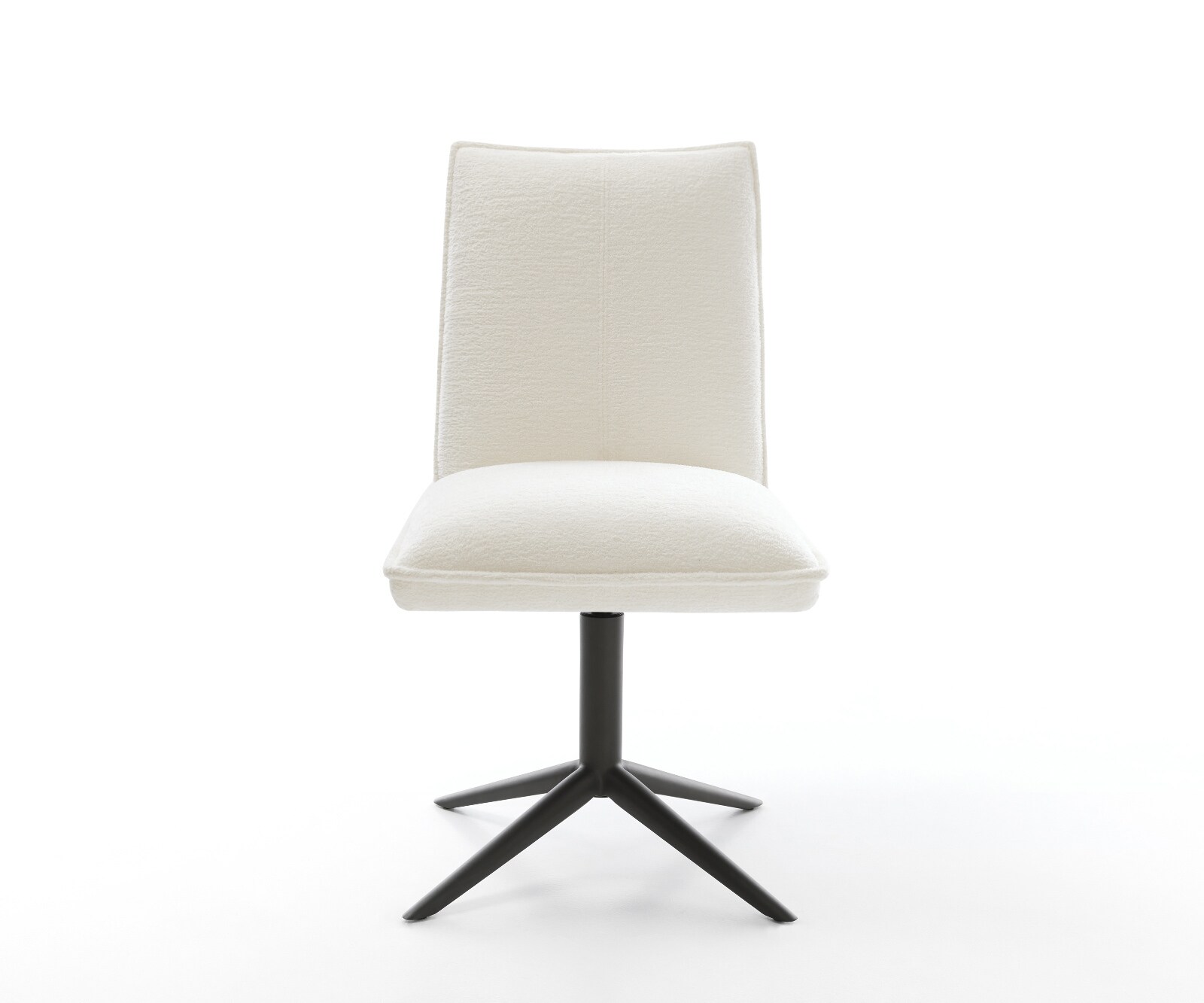 Draaistoel Lelio-Flex bouclé zacht beige kruispoot zwart 360° draaibaar rocker-functie pocketveer kern 2