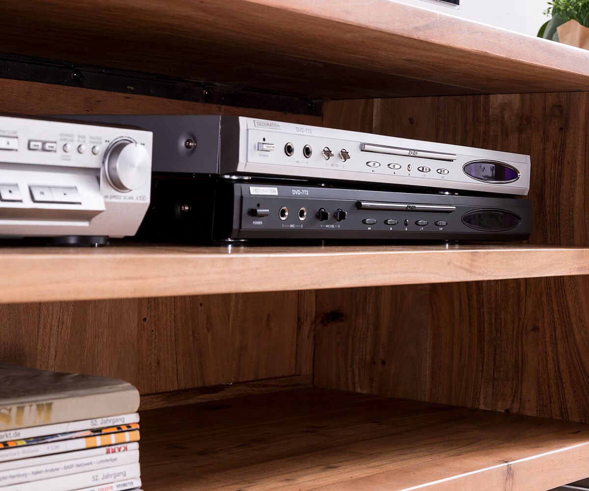 TV-meubel Live-Edge 200 cm acacia natuur 4 deuren 2 vakken 2