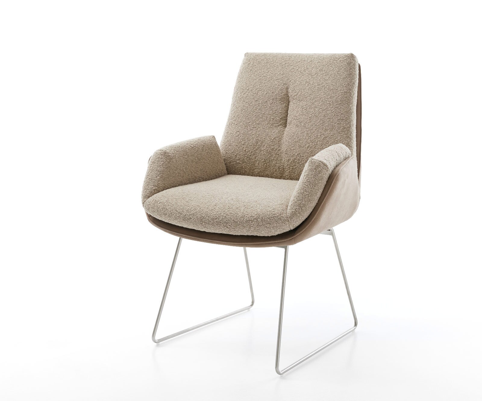Eetkamerstoel Clea-Flex materiaalmix mud slipframe roestvrij staal
