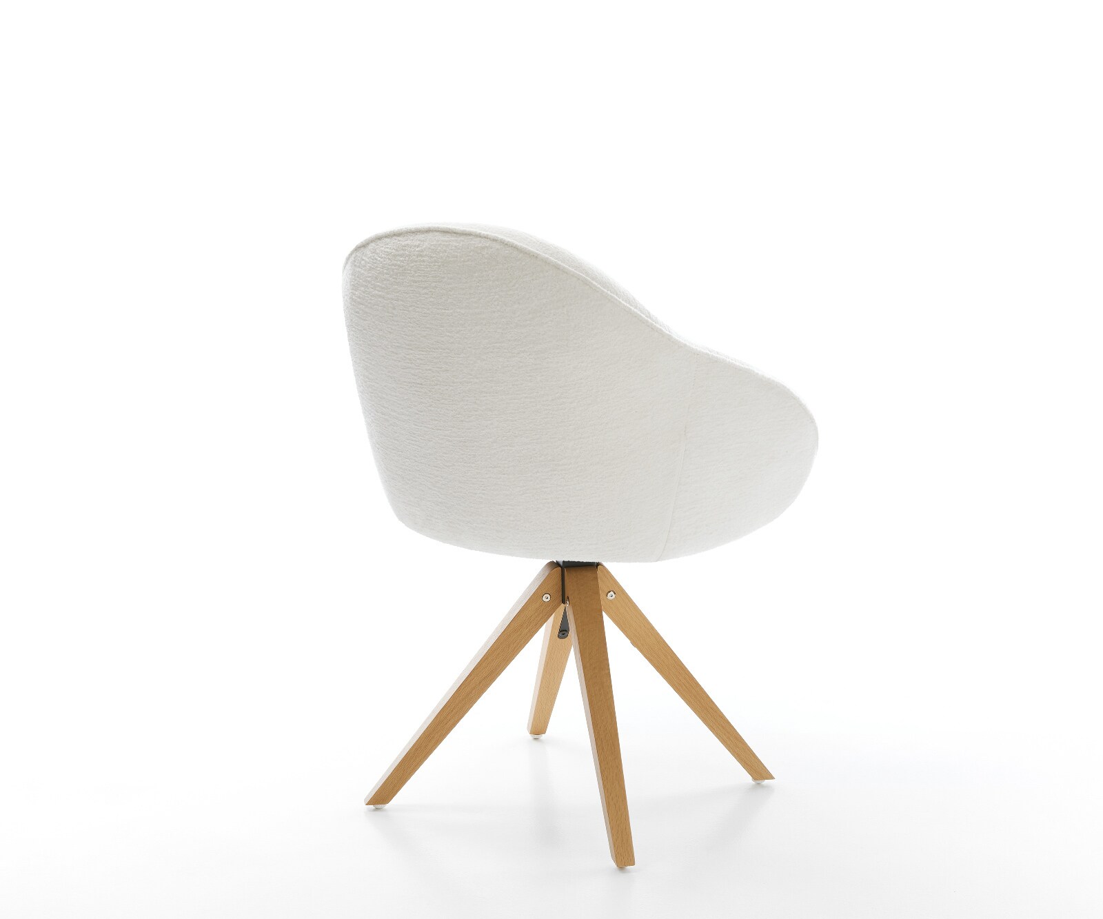 Draaistoel Gaio-Flex bouclé zacht beige houten frame hoekig natuur 360° draaibaar 4