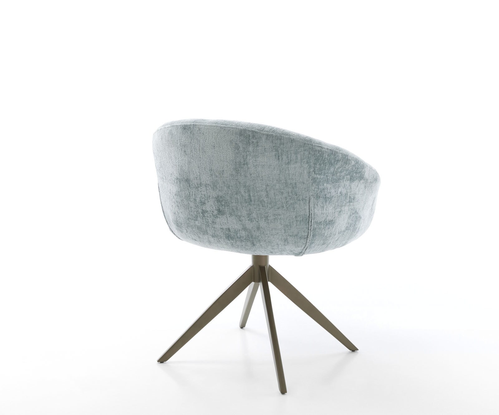 Draaistoel Vinka-Flex met armleuning chenille pastelblauw kruisframe breed afwerking met titanium 360° draaibaar rocker-functie pocketveer kern 4