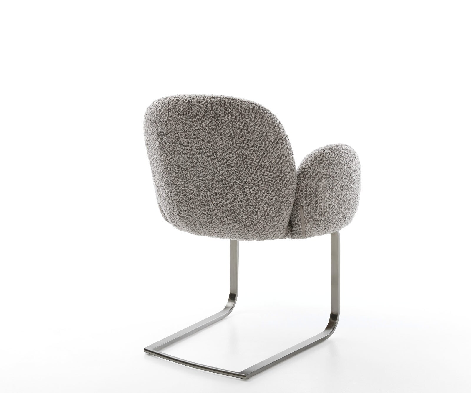 Sledemodel Nube-Flex met armleuning bouclé zilver grijs sledemodel vlak grafiet pocketveer kern 5