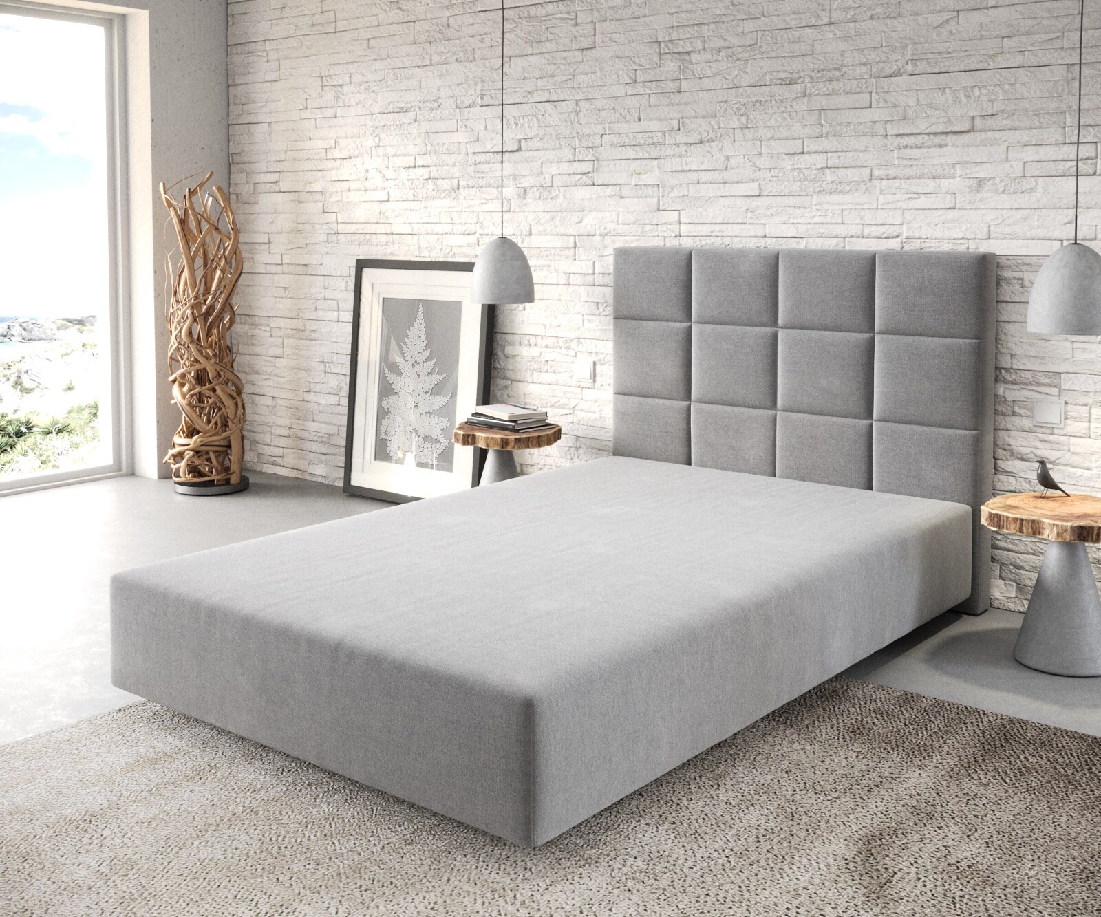 Boxspring-frame Dream-Fine 120x200 microvezel grijs