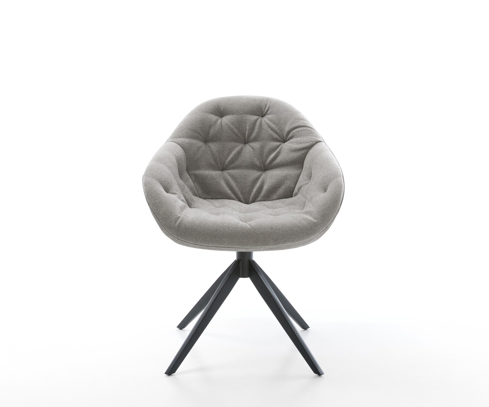 Draaistoel Gaio-Flex zachte stof met structuur grijs kruisframe breed zwart 360° draaibaar rocker-functie 1