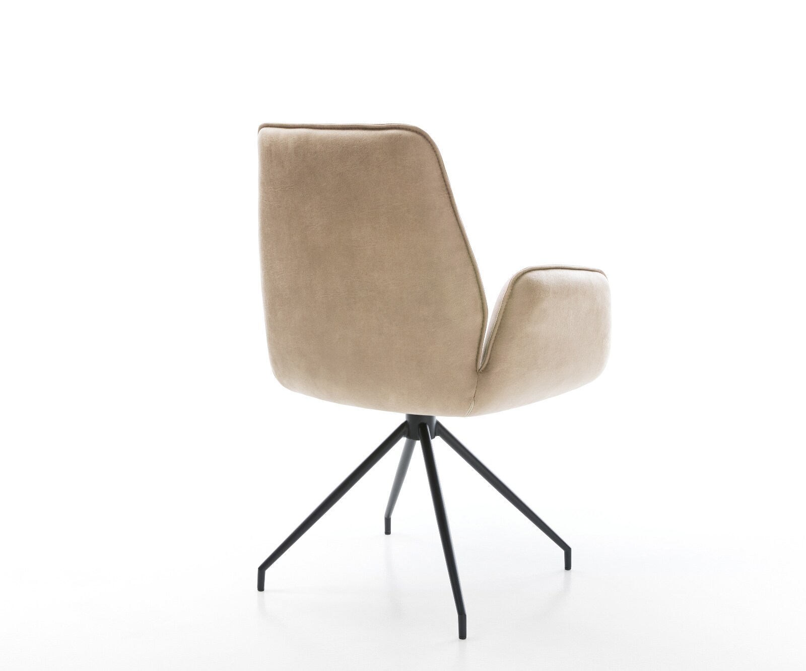 Eetkamerstoel Zoa-Flex microvelours beige vintage kruisframe conisch zwart pocketveer kern 4
