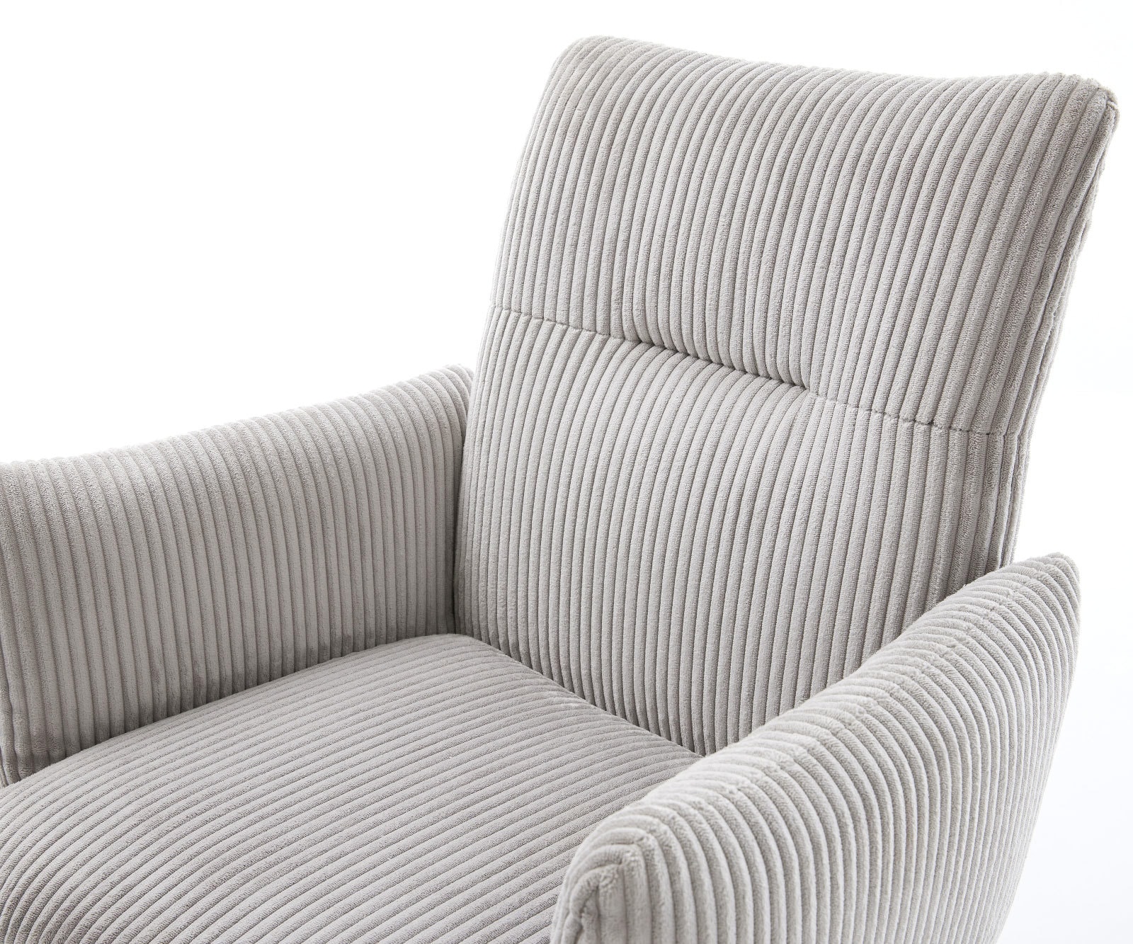 Eetkamerstoel Jova-Flex met armleuning koord zilver grijs 4-poot conisch zwart pocketveer kern 4