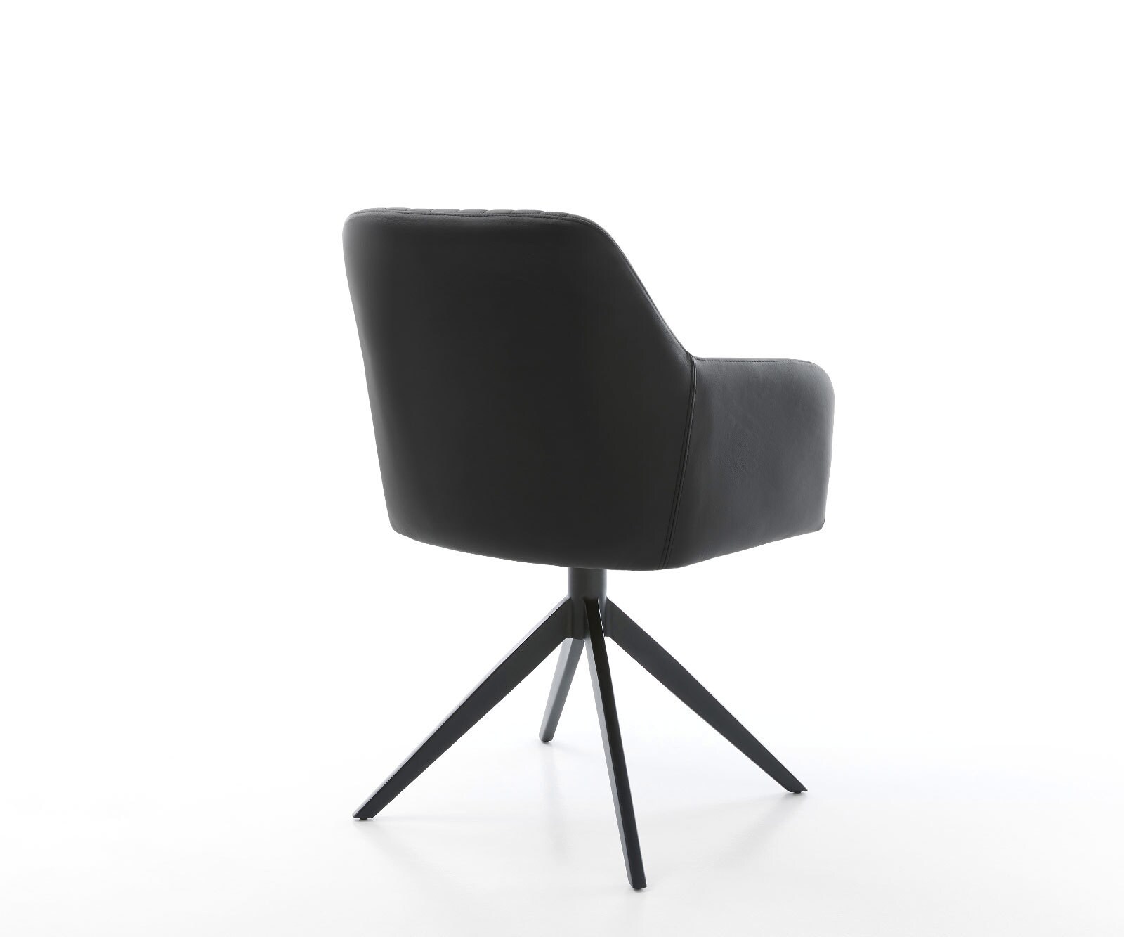 Draaistoel Greg-Flex echt leer zwart kruisframe breed zwart 360° draaibaar rocker-functie pocketveer kern 4