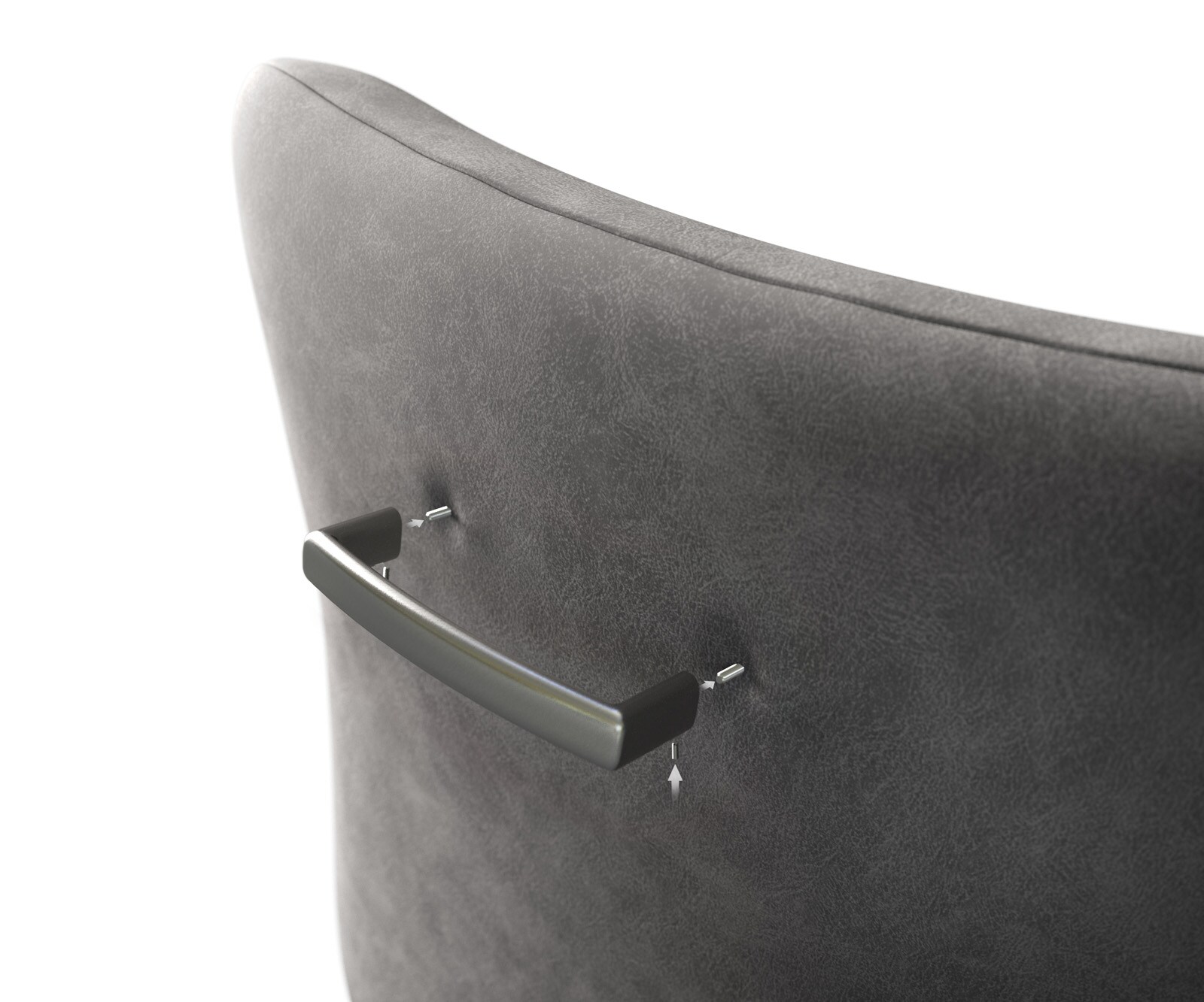 Barstoelgreep Flex-Flat roestvrij staal zilver  2