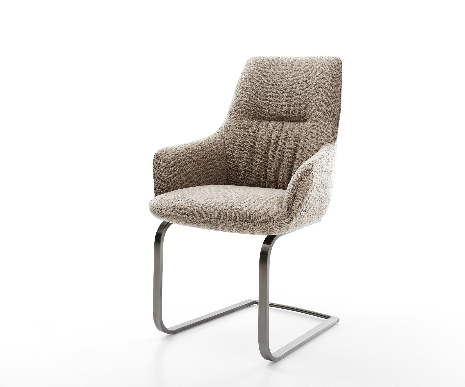 Sledemodel Zelia-Flex met armleuning bouclé mud sledemodel vlak grafiet pocketveer kern
