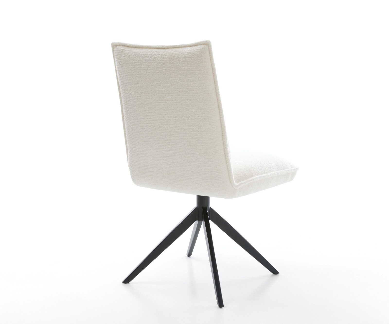 Draaistoel Lelio-Flex bouclé zacht beige kruisframe breed zwart 360° draaibaar rocker-functie pocketveer kern 5