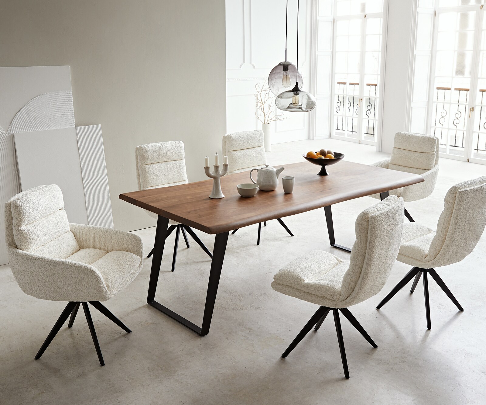 Eettafel Edge 200x100 acacia bruin metaal schuin Live-Edge 8