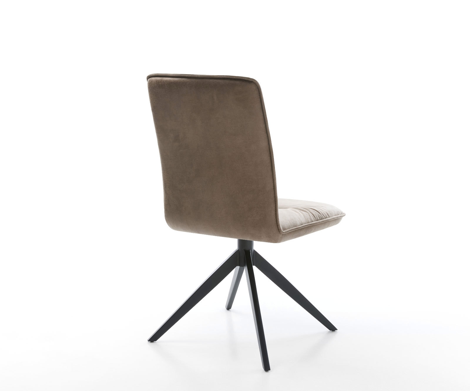 Draaistoel Vinjo-Flex microvelours taupe vintage kruisframe breed zwart 360° draaibaar rocker-functie 4
