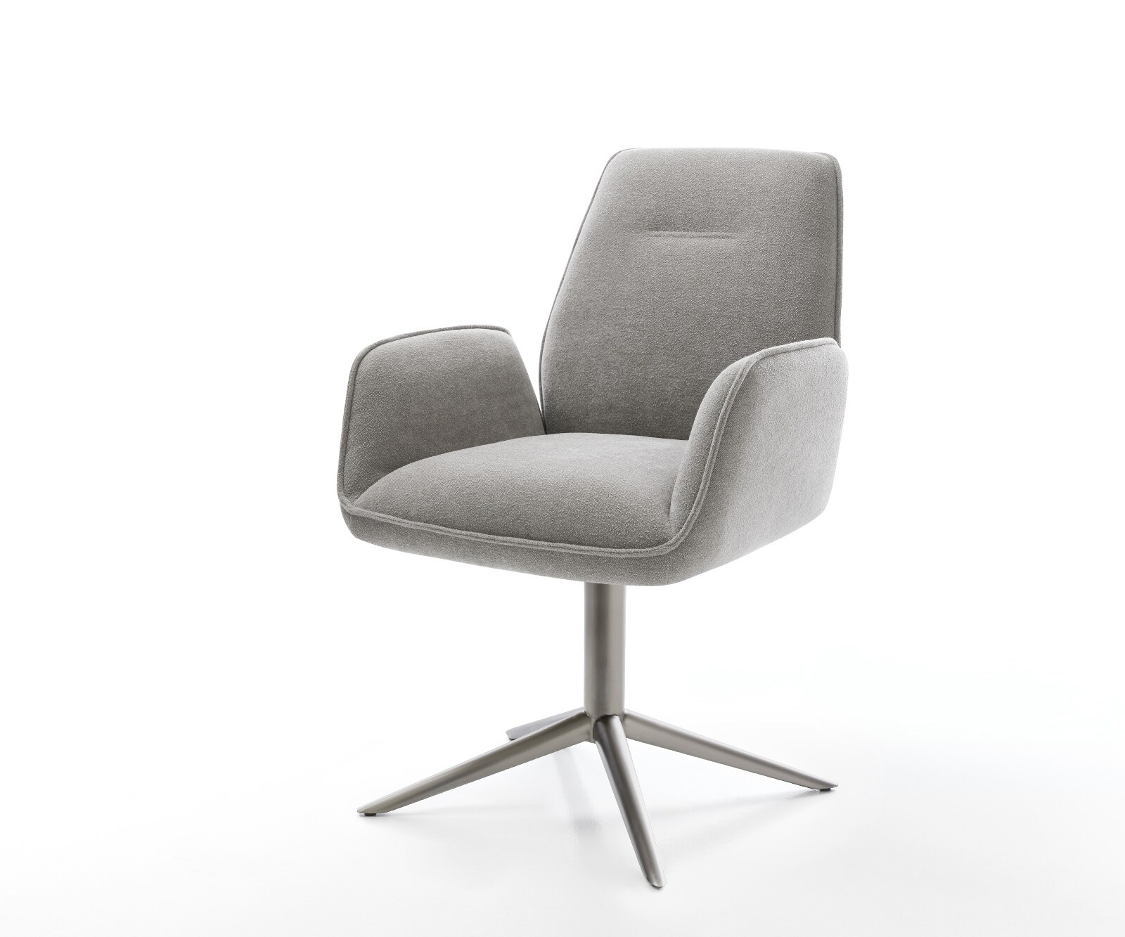 Draaistoel Zoa-Flex zachte stof met structuur grijs kruispoot grafiet 360° draaibaar rocker-functie pocketveer kern