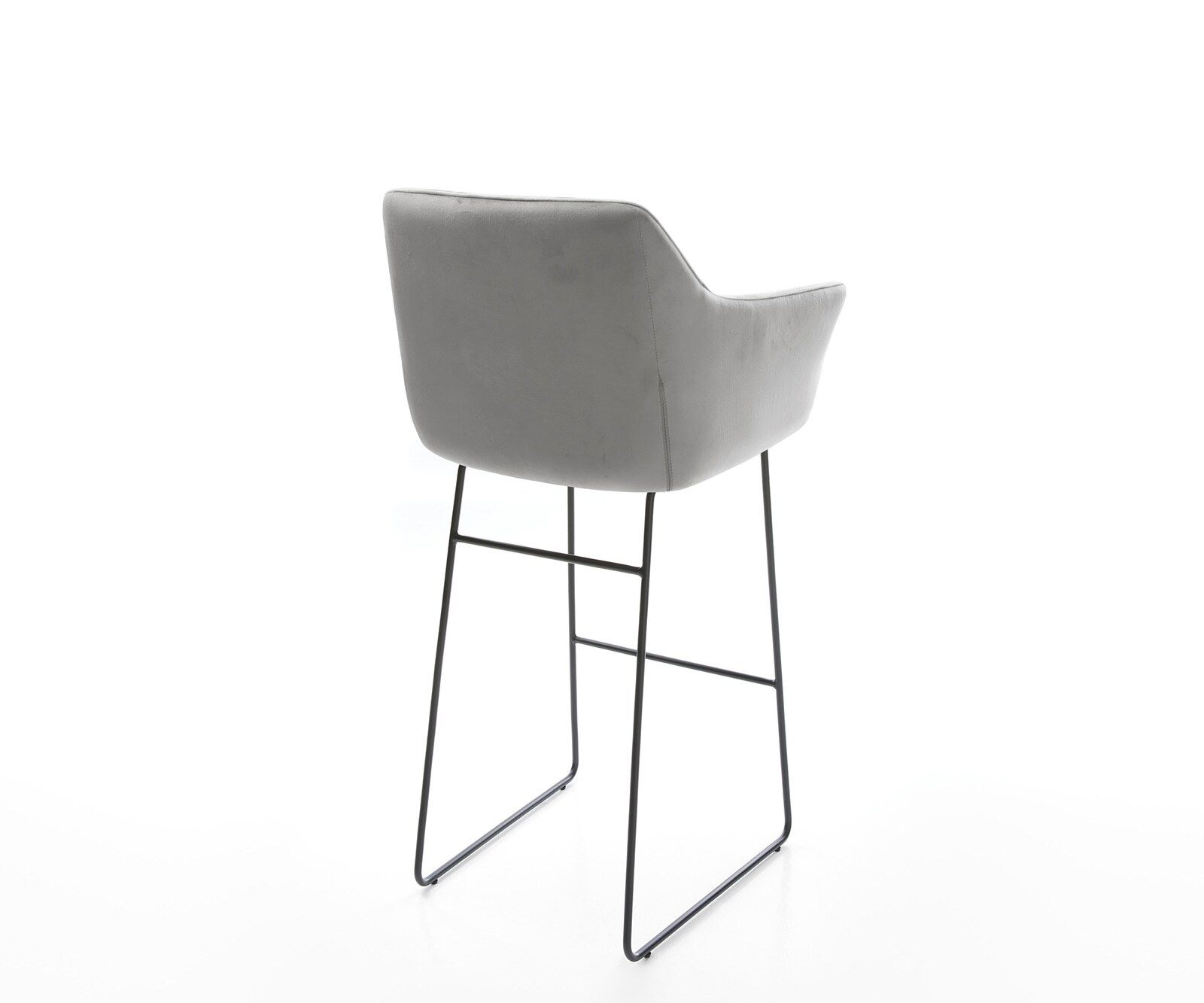 Barstoel Yulo-Flex fluweel grijs slipframe metaal 4