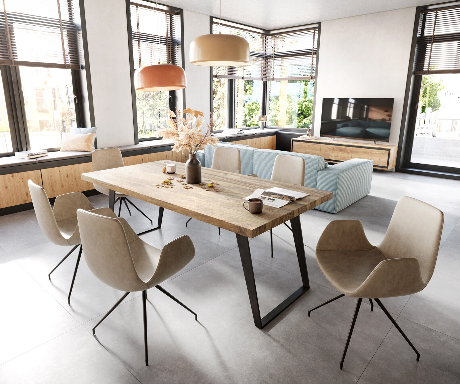 Eetkamerstoel Ilia-Flex met armleuning microvelours beige vintage kruisframe conisch zwart 3 Eetkamerstoel Ilia-Flex met armleuning microvelours beige vintage kruisframe conisch zwart 3