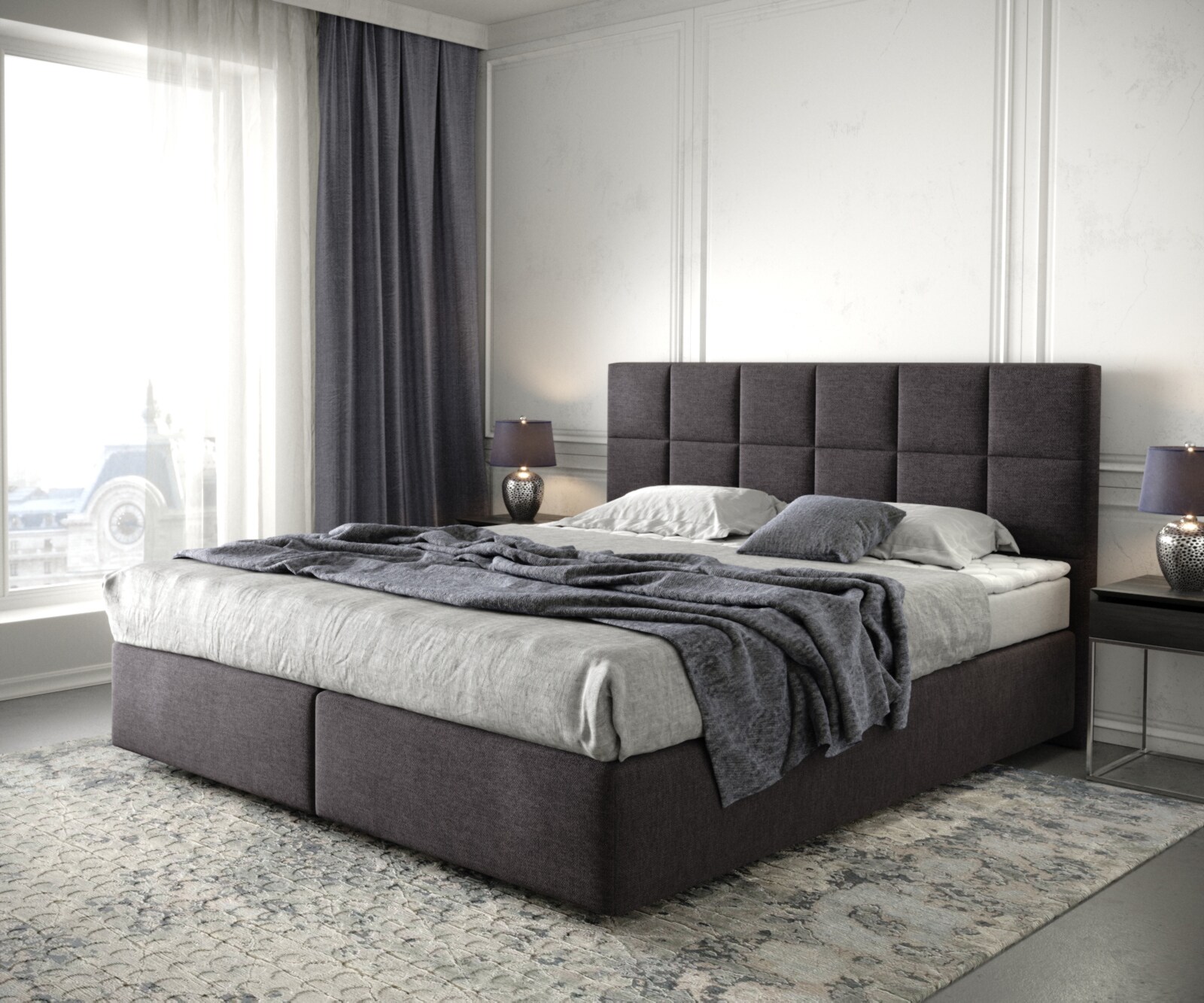 Boxspringbed Dream-Fine 180x200 microvezel zwart