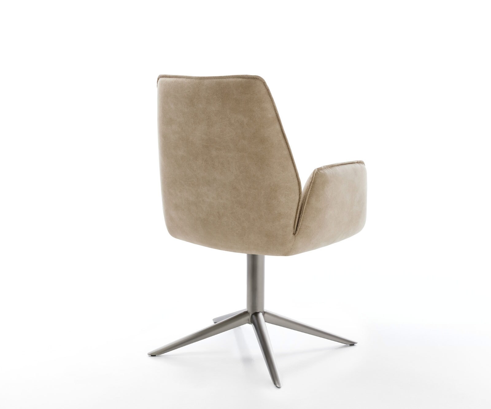 Draaistoel Zoa-Flex microvelours beige vintage kruispoot grafiet 360° draaibaar rocker-functie pocketveer kern 5