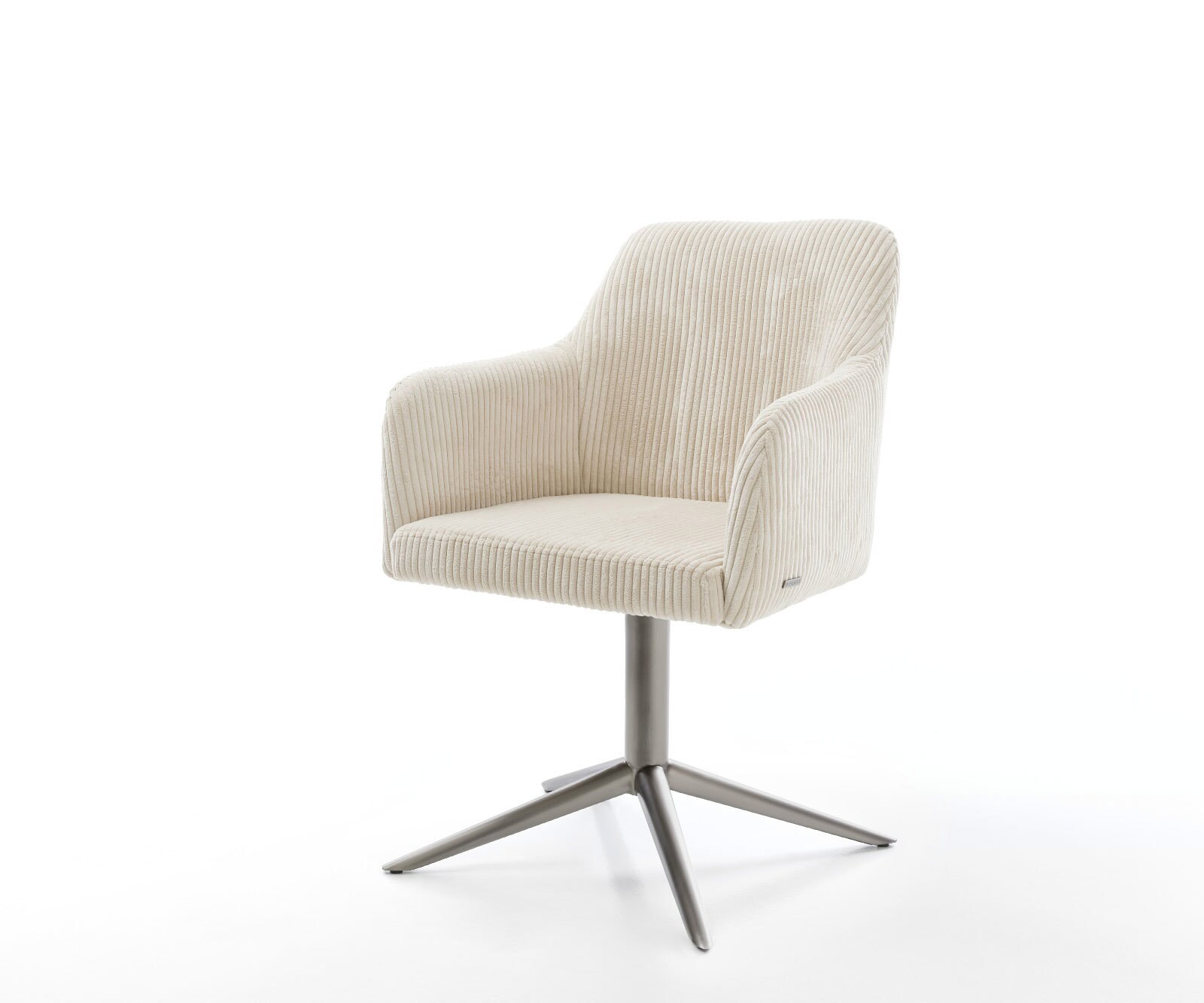 Draaistoel Greg-Flex koord beige kruispoot grafiet 360° draaibaar rocker-functie pocketveer kern