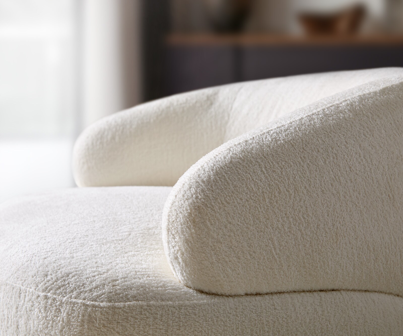 Fauteuil Nova 88x88 cm bouclé Soft Beige 4