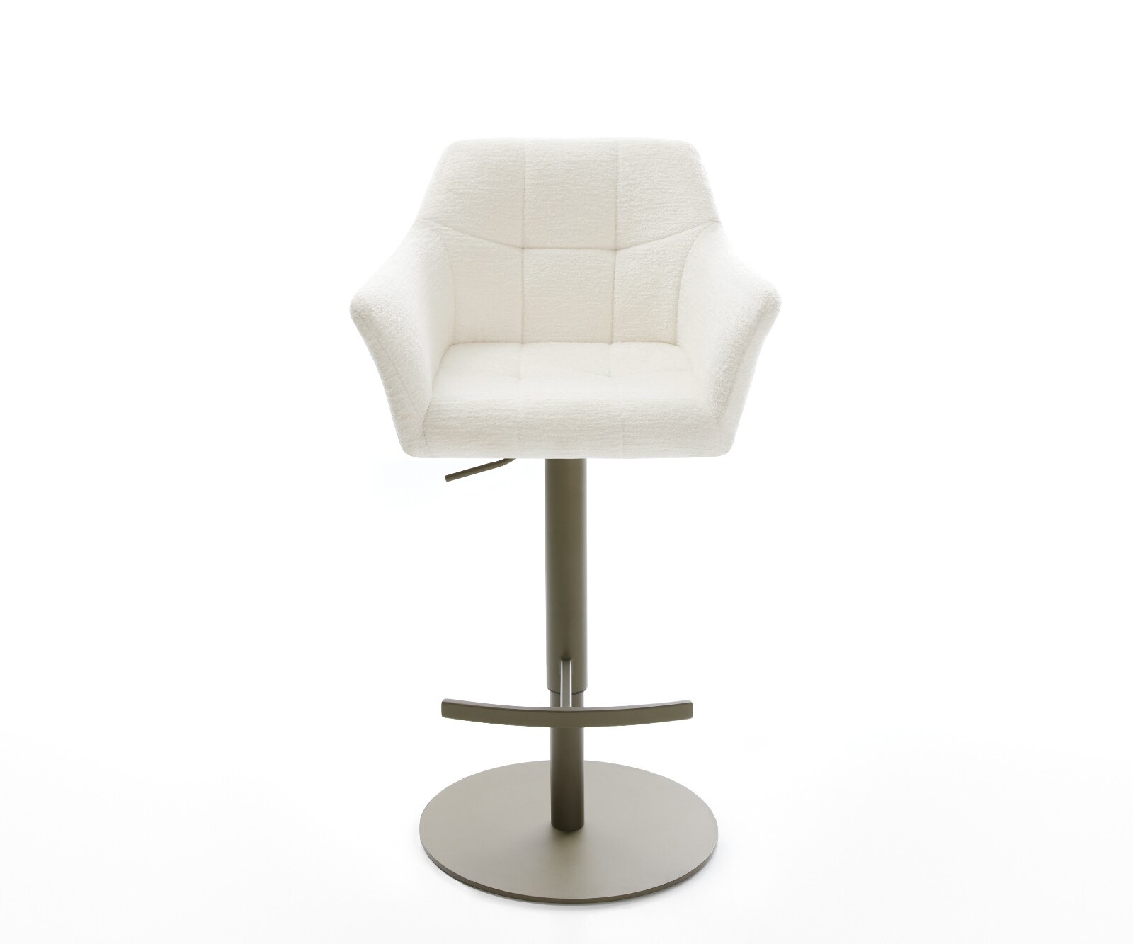 Barstoel Yulo-Flex Bouclé zacht Beige Draaivoet in hoogte verstelbaar Titaankleurig Titaankleurig 1