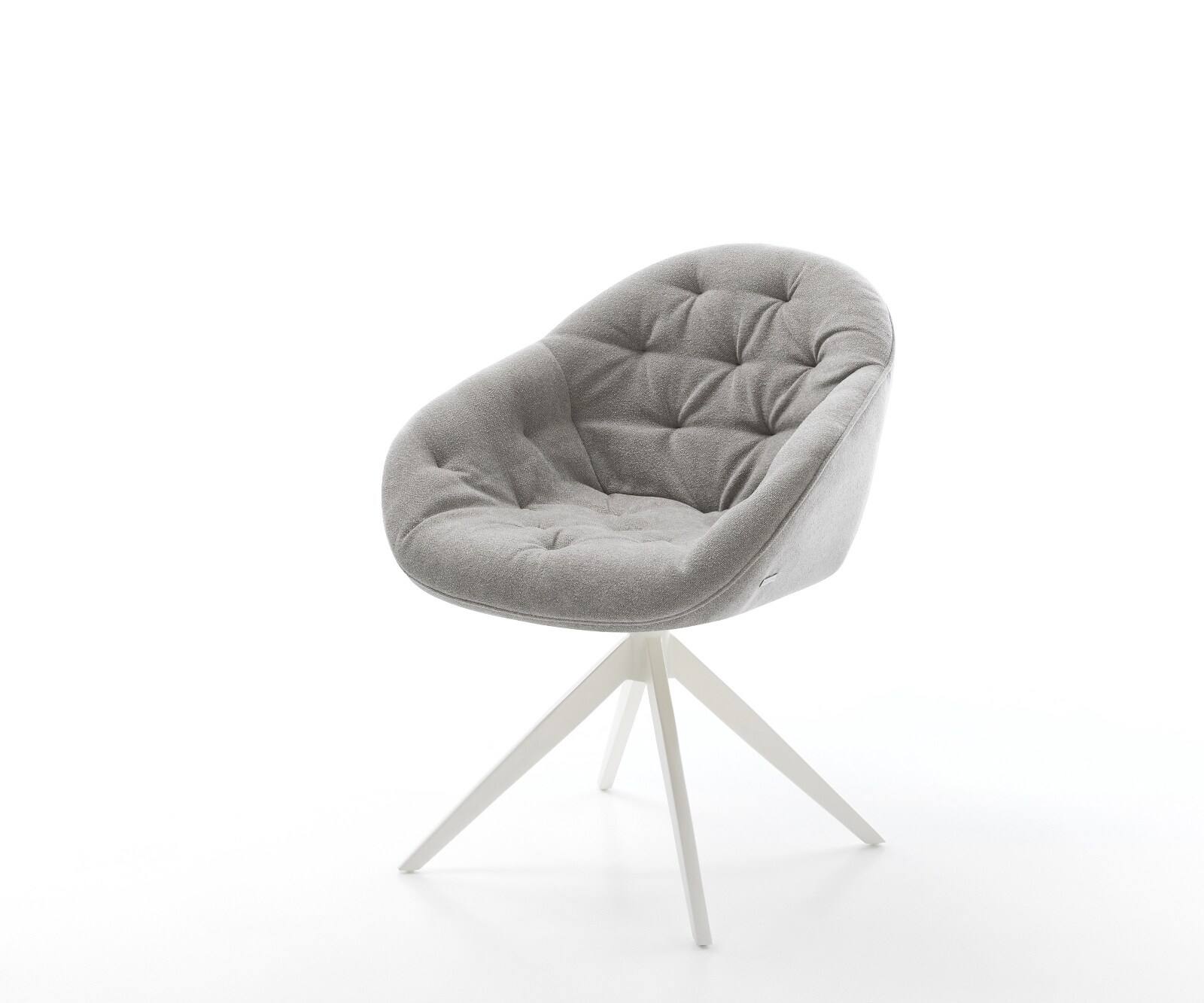 Draaistoel Gaio-Flex zachte stof met structuur grijs kruisframe breed wit 360° draaibaar rocker-functie