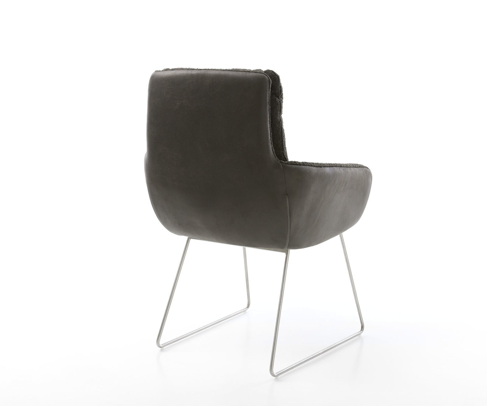 Eetkamerstoel Abelia-Flex met armleuning materiaalmix zwart slipframe roestvrij staal 4 Eetkamerstoel Abelia-Flex met armleuning materiaalmix zwart slipframe roestvrij staal 4