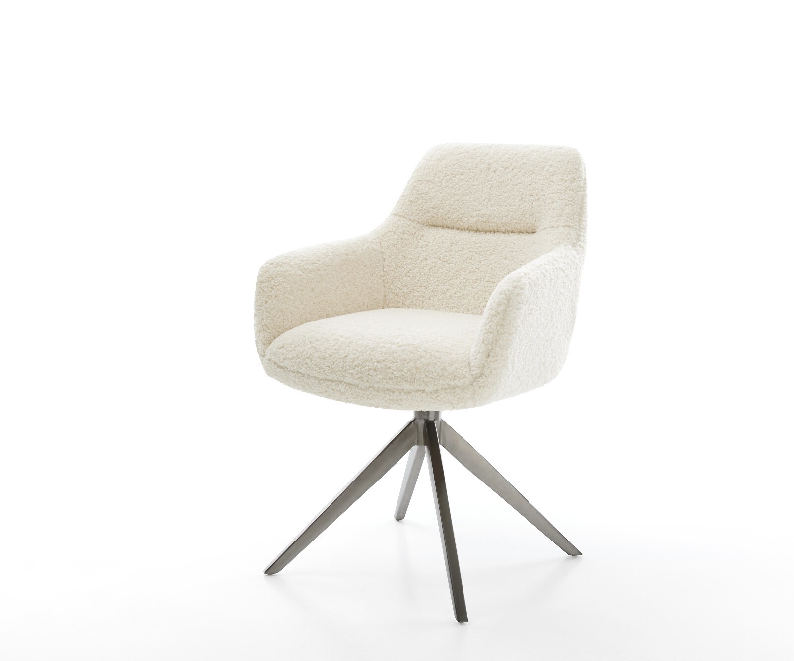 Draaistoel Pejo-Flex teddy beige kruisframe breed grafiet 360° draaibaar rocker-functie pocketveer kern 1