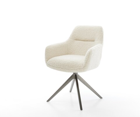 Draaistoel Pejo-Flex teddy beige kruisframe breed grafiet 360° draaibaar rocker-functie pocketveer kern