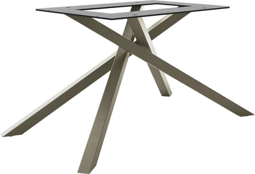 Kruisframe rechthoekig met metaal-effectafwerking titanium voor tafelbladen vanaf 200 cm