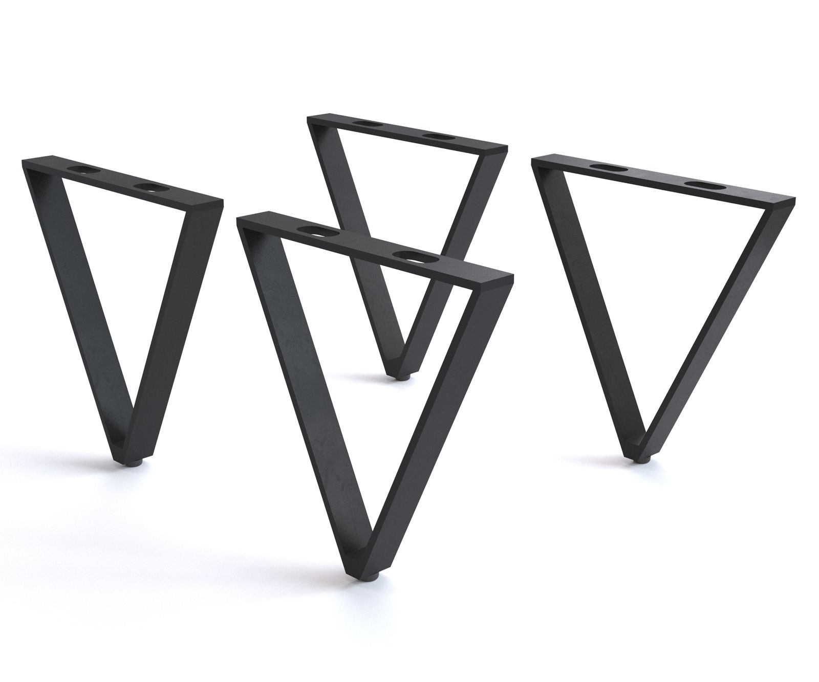 Poot V-vorm 20 cm metaal zwart voor alle soorten meubels (set van 4)