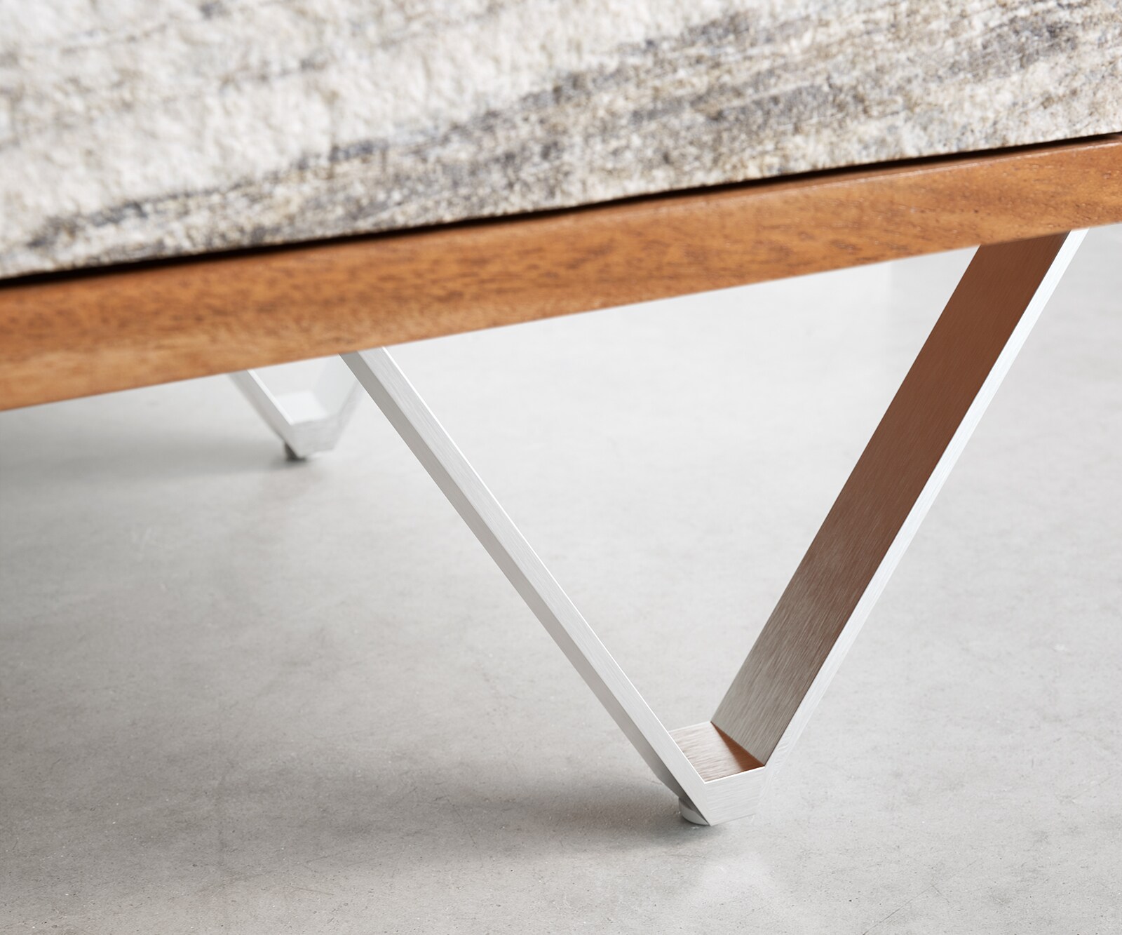 Dressoir Kleo 175 cm natuur acacia 4 deuren V-poot roestvrij staal 5