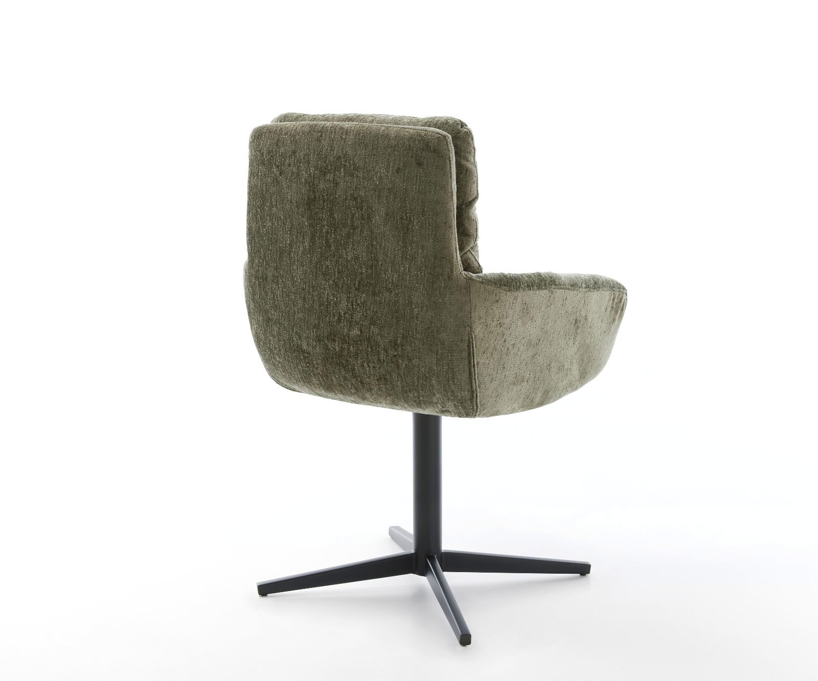 Draaistoel Abelia-Flex met armleuning chenille olijfgroen kruispoot zwart 360° draaibaar 4 Draaistoel Abelia-Flex met armleuning chenille olijfgroen kruispoot zwart 360° draaibaar 4