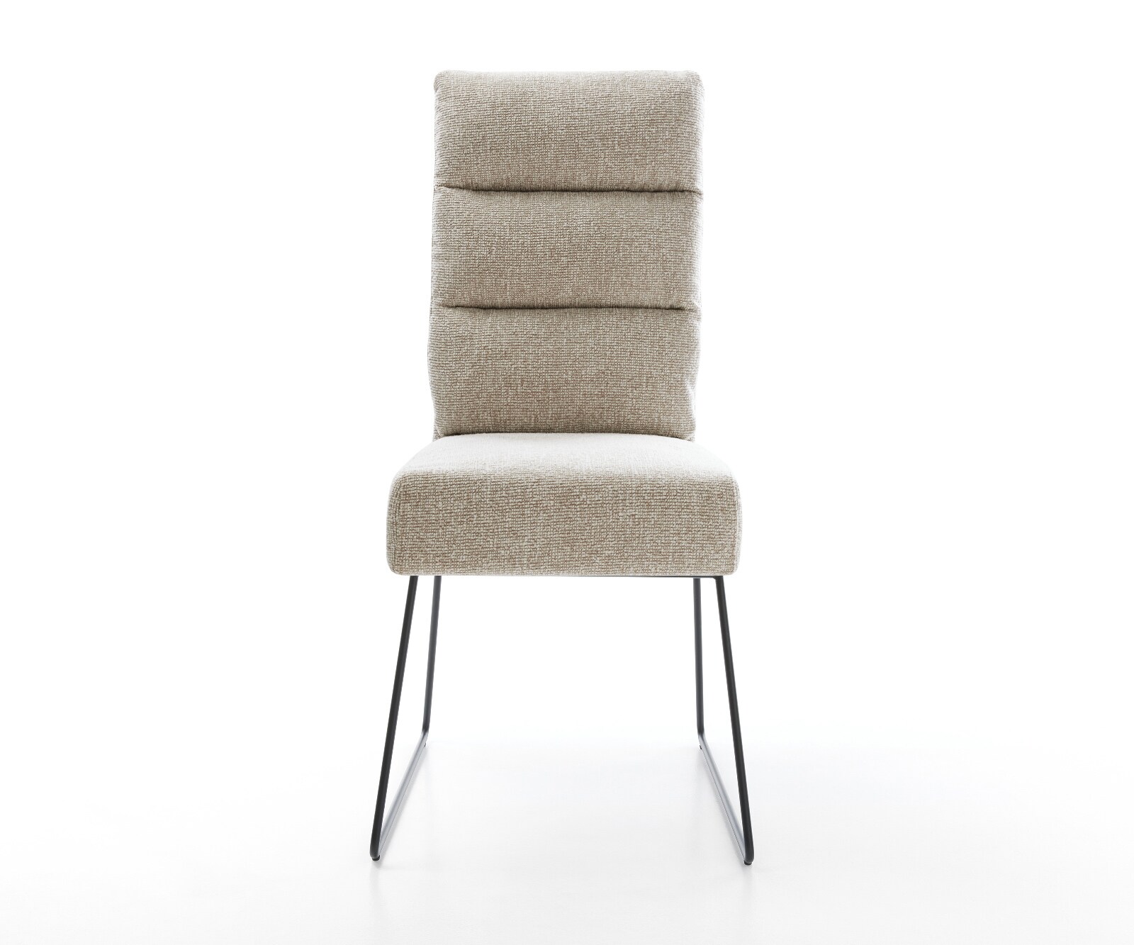 Eetkamerstoel Pela-Flex geweven stof beige slipframe zwart pocketveer kern 2