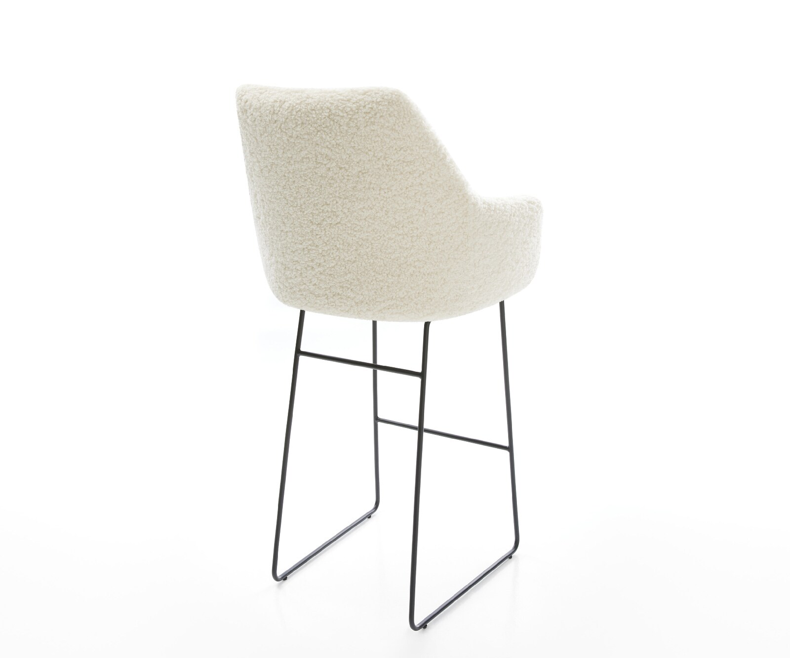 Barstoel Alja-Flex Teddystof Beige Sledeonderstel metaal zwart Zwart Pocketvering 5