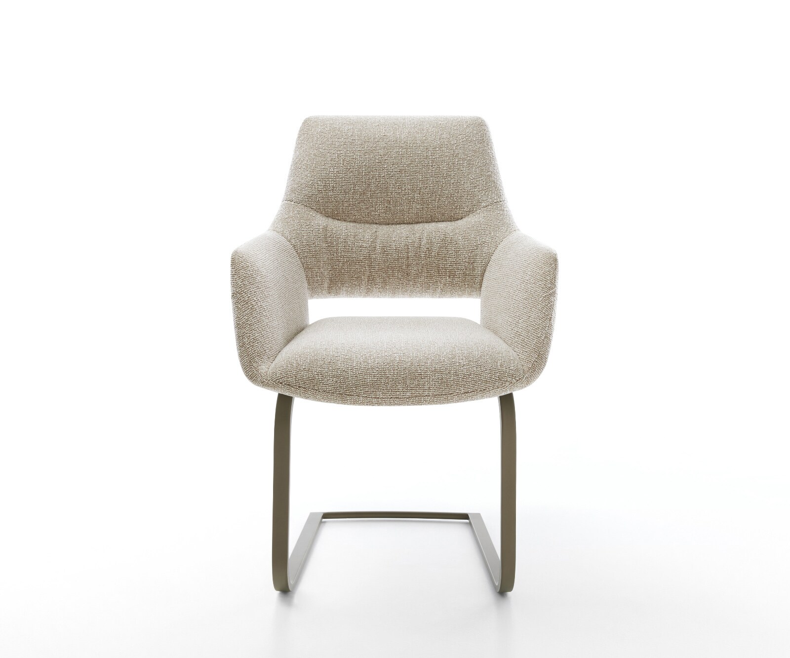 Sledemodel Yago-Flex met armleuning geweven stof beige sledemodel vlak afwerking met titanium pocketveer kern 2