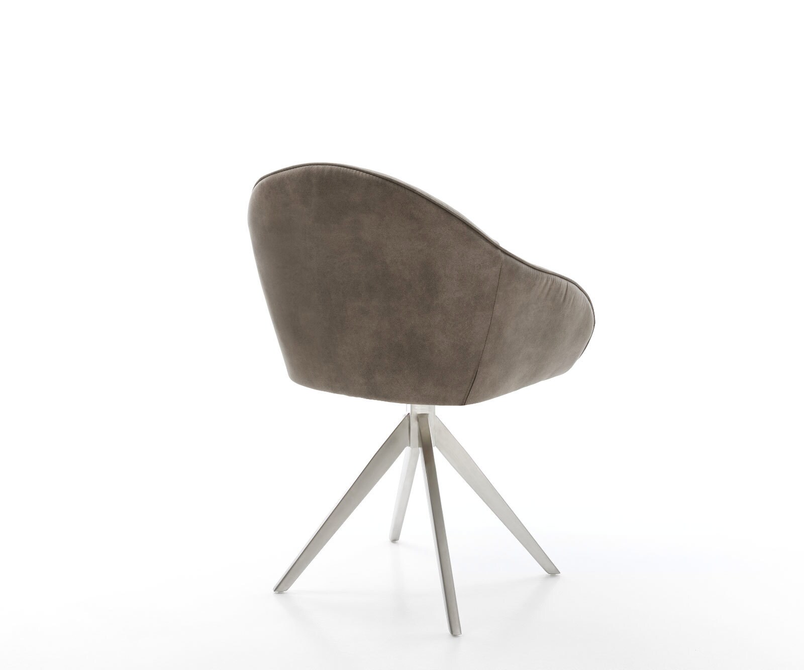 Eetkamerstoel Gaio-Flex microvelours taupe vintage kruisframe hoekig roestvrij staal 4 Eetkamerstoel Gaio-Flex microvelours taupe vintage kruisframe hoekig roestvrij staal 4