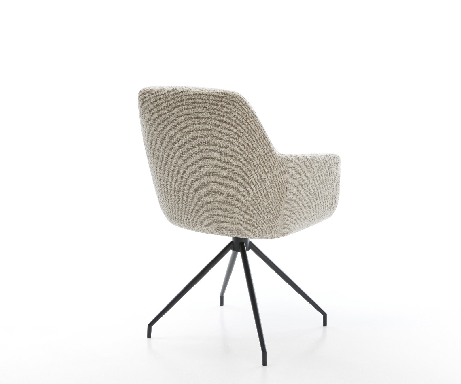 Eetkamerstoel Pejo-Flex geweven stof beige kruisframe conisch zwart pocketveer kern 5