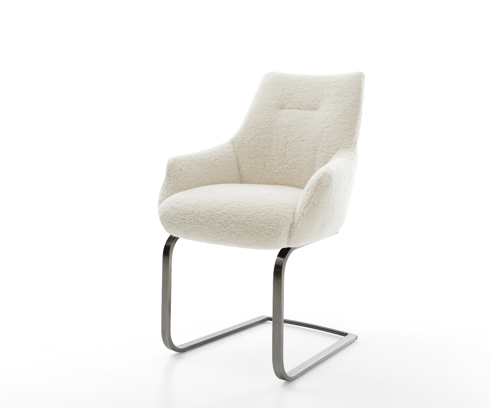Sledemodel Alja-Flex met armleuning teddy beige sledemodel vlak grafiet pocketveer kern