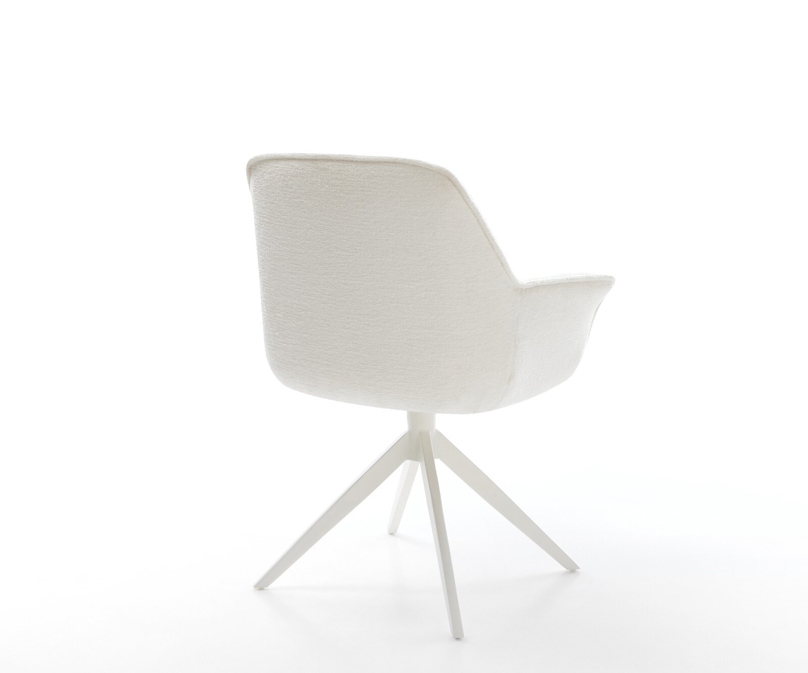 Draaistoel Keila-Flex met armleuning bouclé zacht beige kruisframe breed wit 360° draaibaar rocker-functie 4