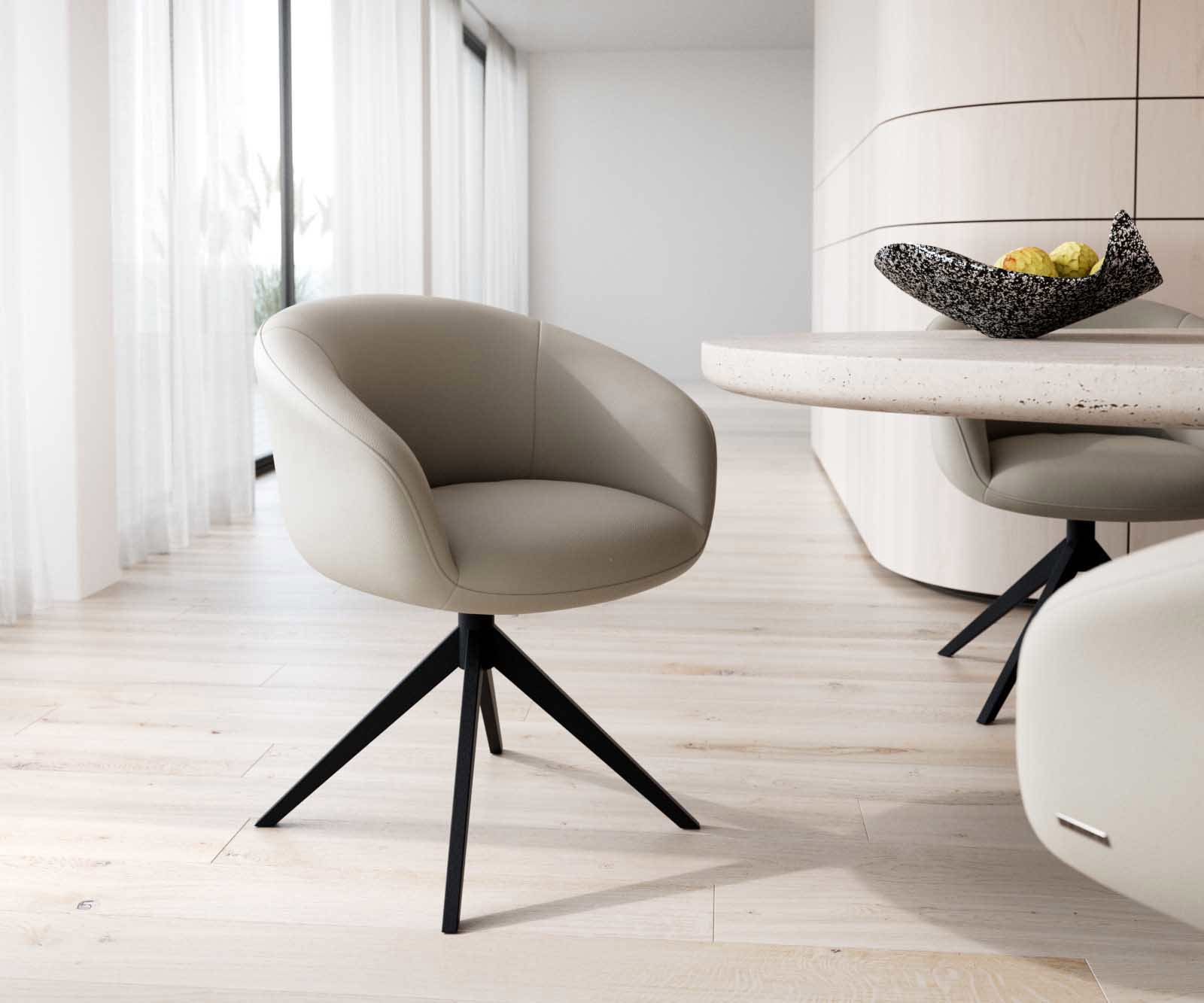 Draaistoel Vinka-Flex met armleuning echt leer mud kruisframe breed zwart 360° draaibaar pocketveer kern Draaistoel Vinka-Flex met armleuning echt leer mud kruisframe breed zwart 360° draaibaar pocketveer kern