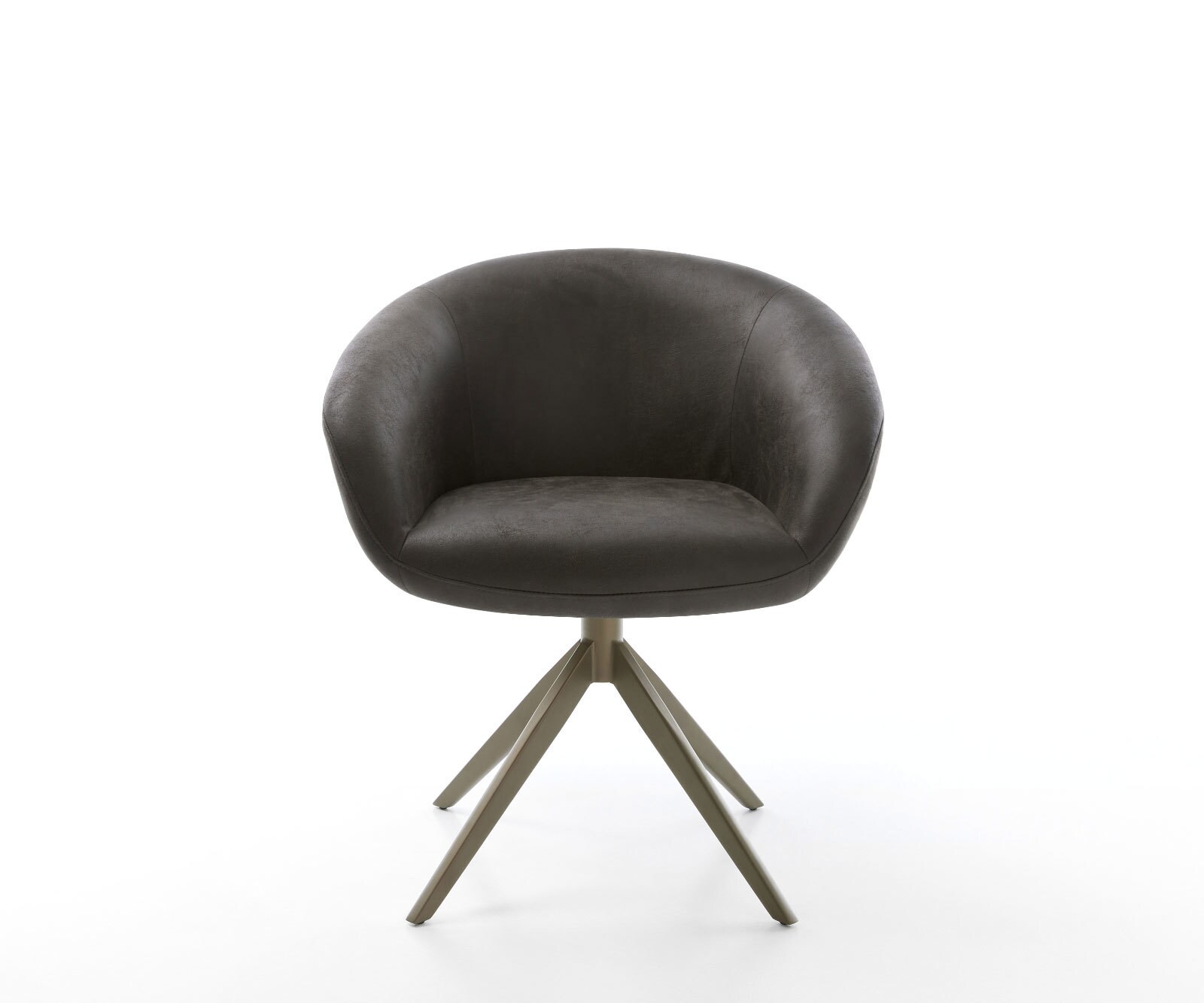Draaistoel Vinka-Flex met armleuning microvelours antraciet vintage kruisframe breed afwerking met titanium 360° draaibaar rocker-functie pocketveer kern 1