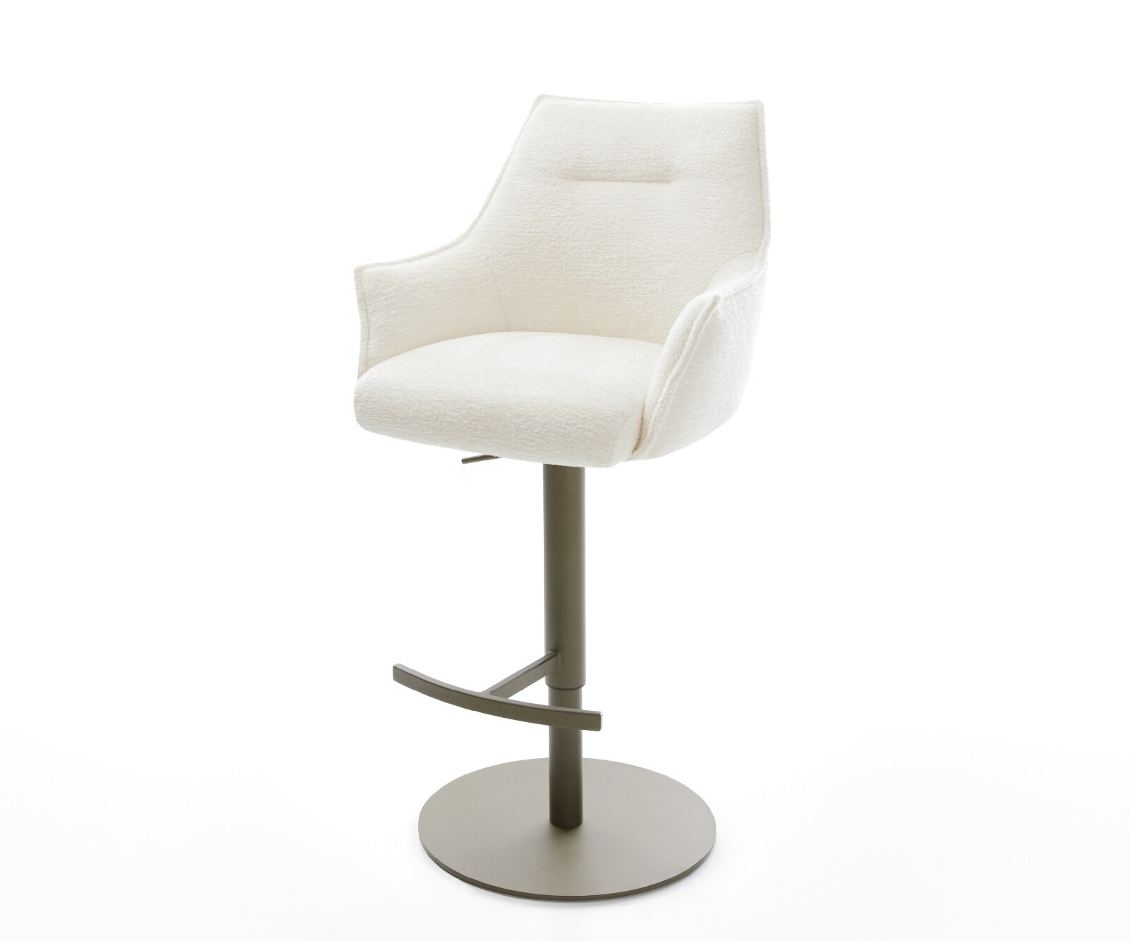 Barstoel Alja-Flex Bouclé zacht Beige Draaivoet in hoogte verstelbaar Titaankleurig Titaankleurig Pocketvering 1
