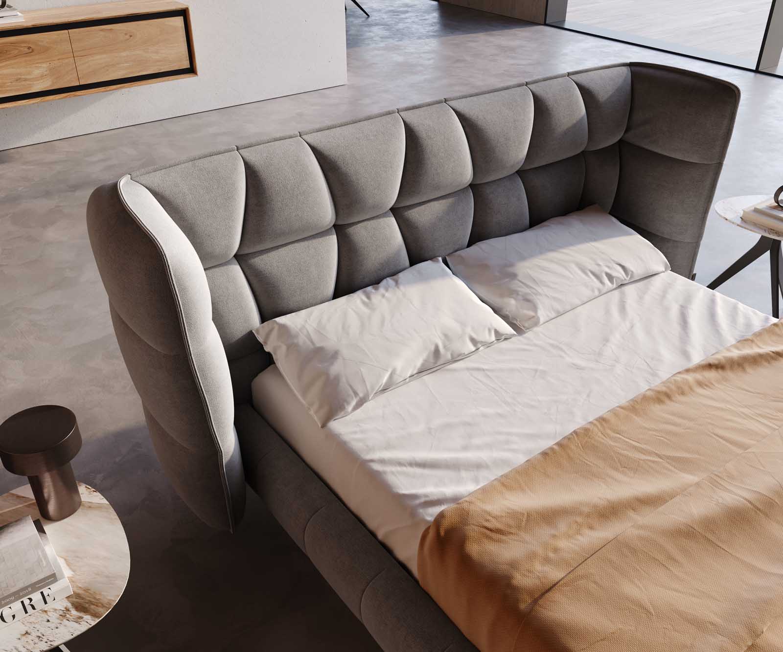 Bedframe Capujo 140x200 cm microvezel grijs 3