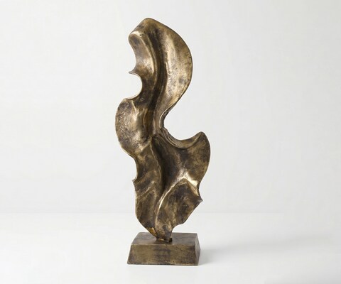 Sculptuur Arvena B37 x D16 x H92 cm Aluminium Oro Antico Handgemaakt