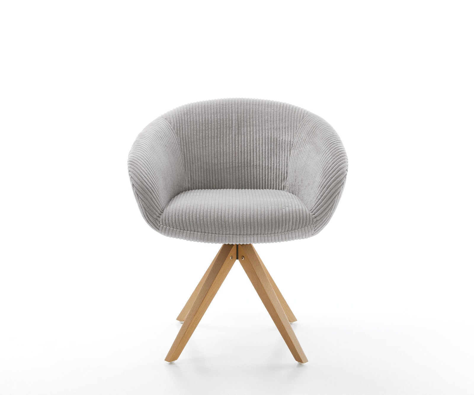 Draaistoel Vinka-Flex met armleuning koord zilver grijs houten frame hoekig natuur 180° draaibaar pocketveer kern 2