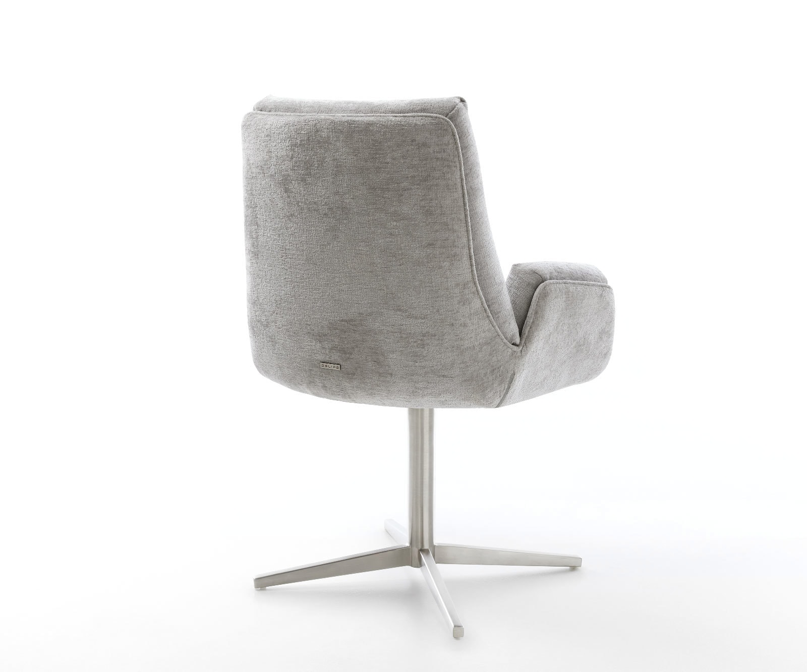 Draaistoel Clea-Flex chenille zilver grijs kruispoot roestvrij staal 360° draaibaar 4 Draaistoel Clea-Flex chenille zilver grijs kruispoot roestvrij staal 360° draaibaar 4